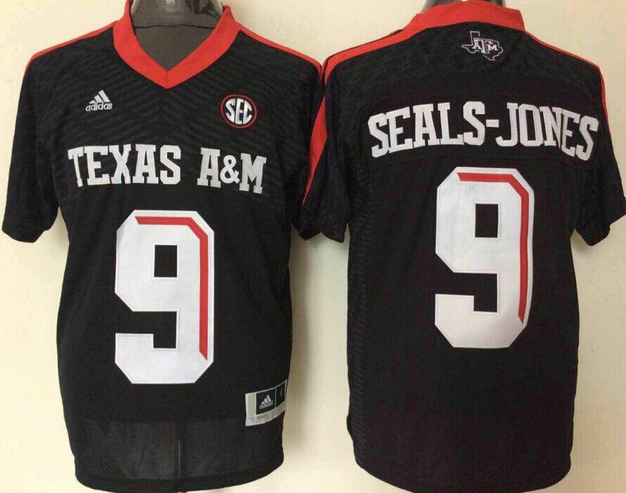 Men Texas A&M Aggies 9 Seals-Jones Black 2025 NCAA Jersey
